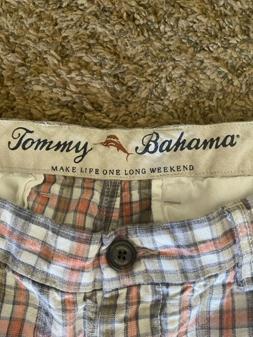 Tommy Bahama Plaid Shorts Size Waist 38